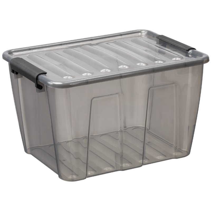 Plast Team boîte de rangement HOME BOX, 15 litres, gris, transparent